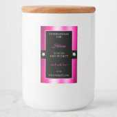 Luxe Zwart Roze Glanzend Briljant Product Label Voedselcontainer Etiket (Voorkant)