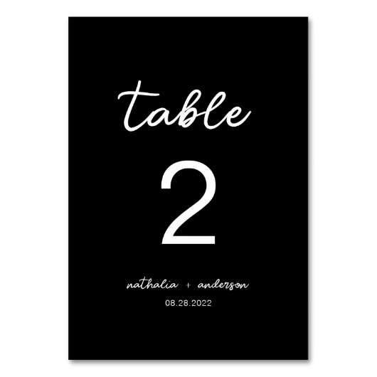 Luxe zwart script bruiloft kaart (Achterkant)