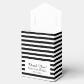 Luxe zwart-wit gestreepte huwelijksgunstdoos bedankdoosjes (Geopend)