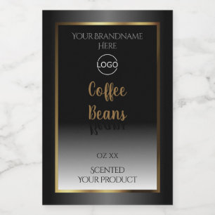 Luxe zwart-wit Gold-etiket met Logo Voedselcontainer Etiket