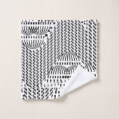 LUXE ZWART-WIT GOLVEND BAD HANDDOEK (Wasdoekje)