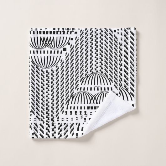 LUXE ZWART-WIT GOLVEND BAD HANDDOEK (Wasdoekje)