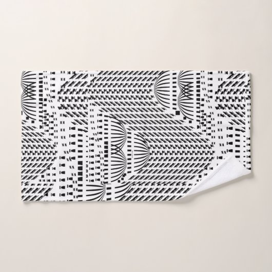 LUXE ZWART-WIT GOLVEND BAD HANDDOEK (Handdoek)