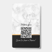 Luxe Zwart Wit Goud Marmer Professionele Notaris Badge (Achterkant)