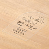 Luxe Zwart & Wit Huwelijk Chic Artistiek Paar Acryl Uitnodigingen (Laagn)