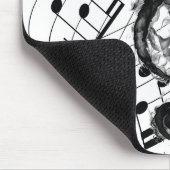 Luxe zwart-wit muzieknoot muismat (Hoek)