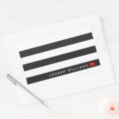 Luxe zwart/wit strepen rode lippen make-up artiest rechthoekige sticker (Envelop)