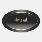 Luxe zwart-witlabel Gold-Lijst Ovale Sticker (Voorkant)