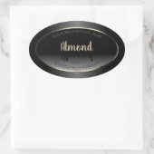 Luxe zwart-witlabel Gold-Lijst Ovale Sticker (Tas)