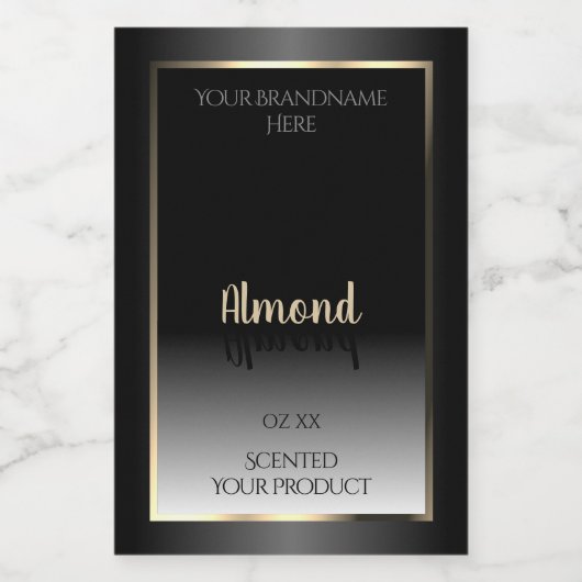 Luxe zwart-witlabel Gold-Lijst Voedselcontainer Etiket (Enkel label)