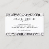 Luxe Zwarte Confetti Stippen met Gouden Bar Visitekaartje (Achterkant)