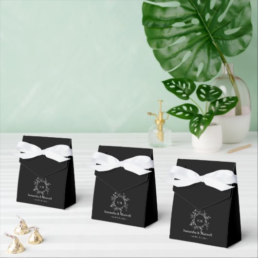 Luxe zwarte elegante custom bedrukte servetten bedankdoosjes (Meervoudige)