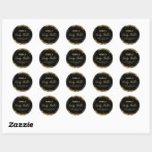 Luxe zwarte en gouden inkt productetiketten ronde sticker (Vel)