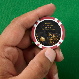 Luxe Zwarte En Gouden Vegas Verlovingsfeest Voor J Poker Chips