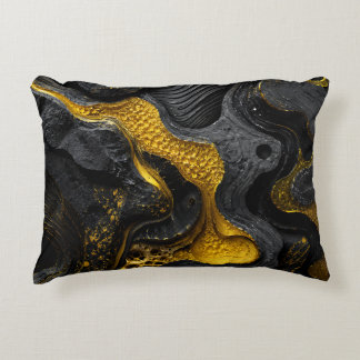Luxe zwarte en gouden worp moderne gestructureerde accent kussen