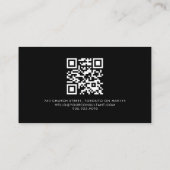 Luxe, zwarte en witte QR-CODE Visitekaartje (Achterkant)