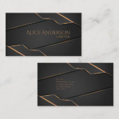 Luxe zwarte goudelegante jurist Visitekaartje (Voorkant / Achterkant)
