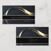 Luxe zwarte goudelegante jurist Visitekaartje (Voorkant / Achterkant)