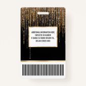 Luxe zwarte goudglitterrand badge (Achterkant)