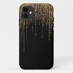 Luxe zwarte goudglitterrand iPhone 11 hoesje