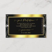 Luxe zwarte goudhandjes met Logo Visitekaartje (Achterkant)