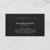 Luxe zwarte lederen professional visitekaartje (Achterkant)