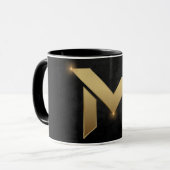 Luxe zwarte Mok - Alfabetisch (Voorkant links)