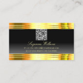 Luxe zwarte ombre gouden randen met QR-code Visitekaartje (Achterkant)
