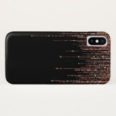 Luxe zwarte Roos Gold Sparkly Glitter Fringe Case-Mate iPhone Case (Achterkant (horizontaal))