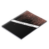 Luxe zwarte Roos Gold Sparkly Glitter Fringe Notitieboek (Linkerzijde)
