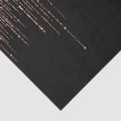 Luxe zwarte Roos Gold Sparkly Glitter Fringe Tissuepapier (Detail)