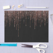 Luxe zwarte Roos Gold Sparkly Glitter Fringe Tissuepapier (Craft)