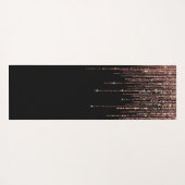 Luxe zwarte Roos Gold Sparkly Glitter Fringe Yogamat (Achterkant (horizontaal))