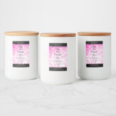 Luxe zwarte roze gelitter-productetiketten toevoeg voedselcontainer etiket (Flessen)