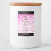 Luxe zwarte roze gelitter-productetiketten toevoeg voedselcontainer etiket (Voorkant)