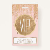 Luxe zwarte roze goudvrije rand badge (Voorkant)