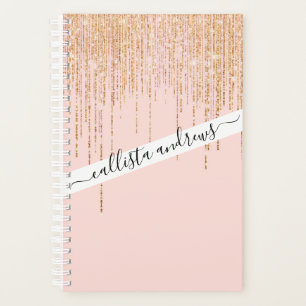 Luxe zwarte roze goudvrije rand planner
