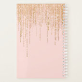 Luxe zwarte roze goudvrije rand planner (Achterkant)