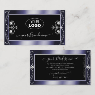 Luxe  zwarte sparkle Diamonds voegt Logo toe Visitekaartje