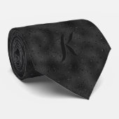 Luxe zwarte zwart-chromatische achtergrond stropdas (Opgerold)