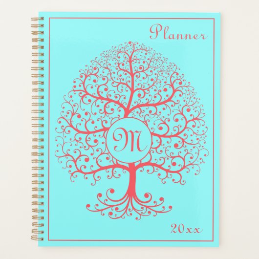 Luxeboom van het roze deeg van het reddingsmonogra planner (Voorkant)