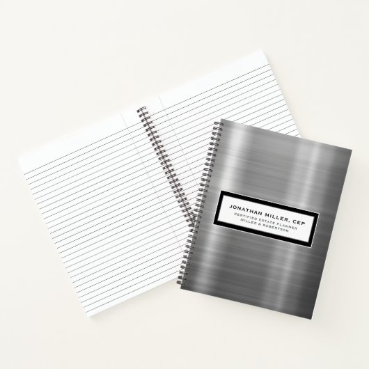 Luxegeborsteld metaal Notitieboek (Binnen)