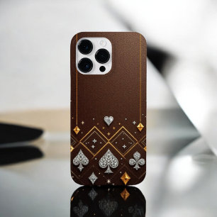 LuxeGuard Brown Diamond Case-Mate iPhone 14 Pro Max Hoesje
