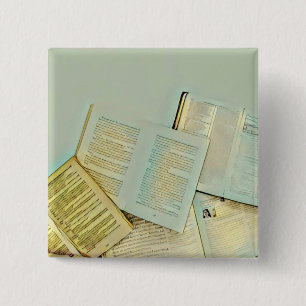 Luxekaartjes voor boekliefhebbers vierkante button 5,1 cm