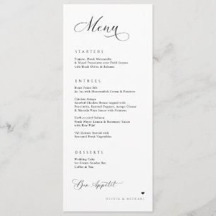 Luxekalligrafie Elegant Wedding Reception Menu