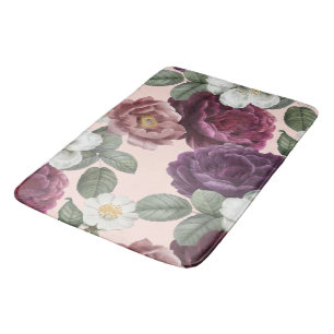 Luxekant Florals Roos Paars Badmat