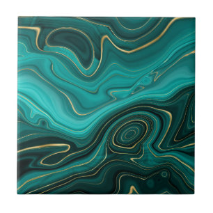 Luxeklam Turquoise Abstracte patroon Tegeltje