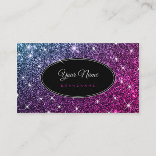 Luxekroze Paarse glitter Luminous Stars Elegant Visitekaartje