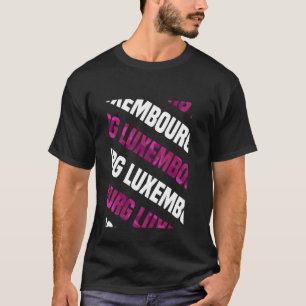 Luxembourg Camo Pattern Pink Camouflage T-shirt