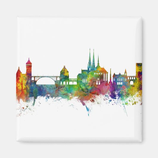 Luxembourg City Skyline Magneet (Voorkant)